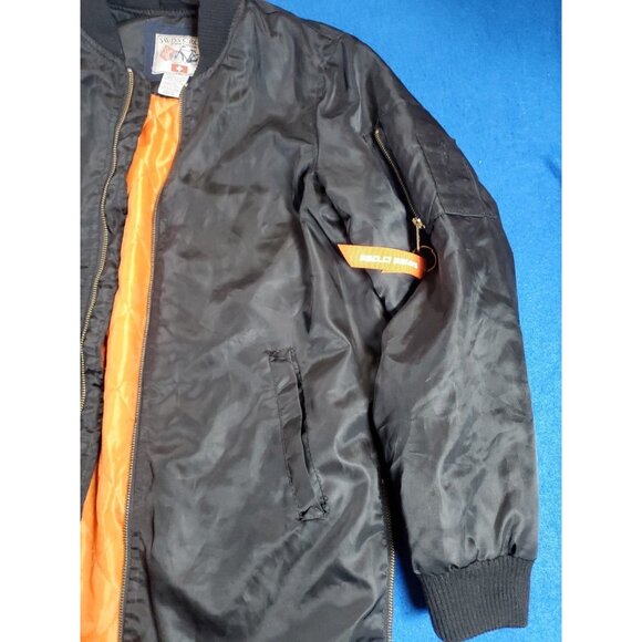 Swiss Cross Original Trailblazer Black Bomber Jacket Youth Size Large (14/16) - Picture 16 of 16
